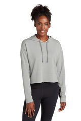 Sport-Tek ® Ladies PosiCharge ® Tri-Blend Wicking Fleece Crop Hooded Pullover LST298