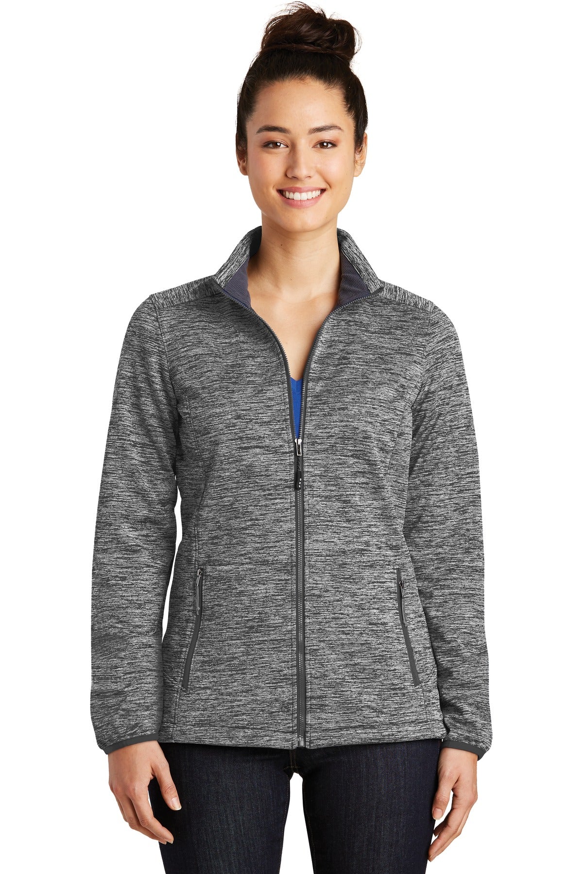 Sport-Tek® Ladies PosiCharge® Electric Heather Soft Shell Jacket. LST30