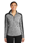 Sport-Tek® Ladies PosiCharge® Electric Heather Colorblock 1/4-Zip Pullover. LST397