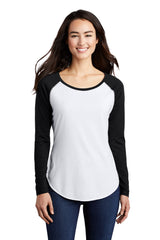 Sport-Tek ® Ladies PosiCharge ® Long Sleeve Tri-Blend Wicking Scoop Neck Raglan Tee LST400LS