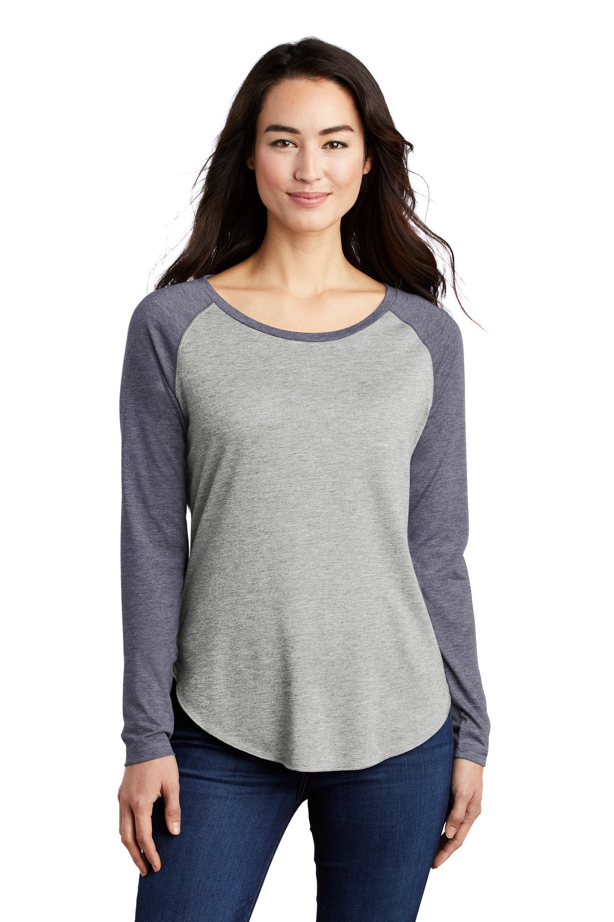 Sport-Tek ® Ladies PosiCharge ® Long Sleeve Tri-Blend Wicking Scoop Neck Raglan Tee LST400LS