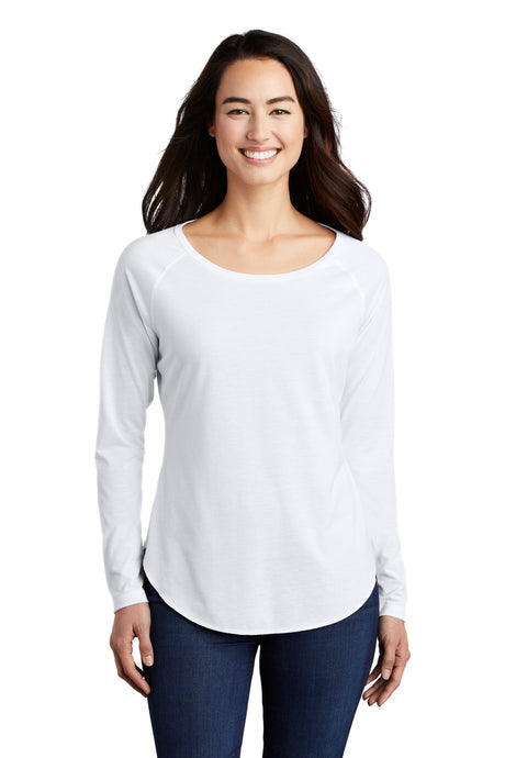 Sport-Tek ® Ladies PosiCharge ® Long Sleeve Tri-Blend Wicking Scoop Neck Raglan Tee LST400LS