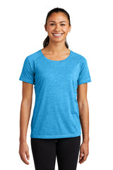 Sport-Tek ® Ladies PosiCharge ® Tri-Blend Wicking Scoop Neck Raglan Tee. LST400