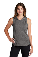 Sport-Tek ® Ladies PosiCharge ® Tri-Blend Wicking Draft Hoodie Tank. LST410