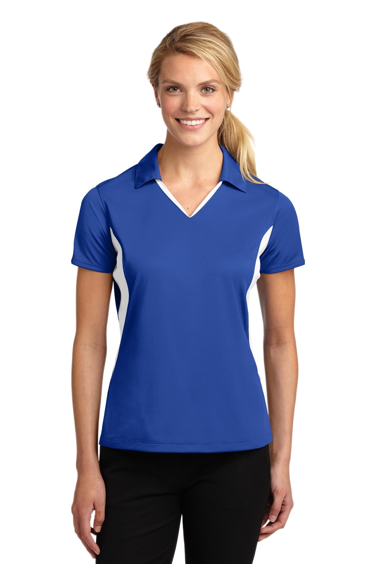 Sport-Tek® Ladies Side Blocked Micropique Sport-Wick® Polo. LST655