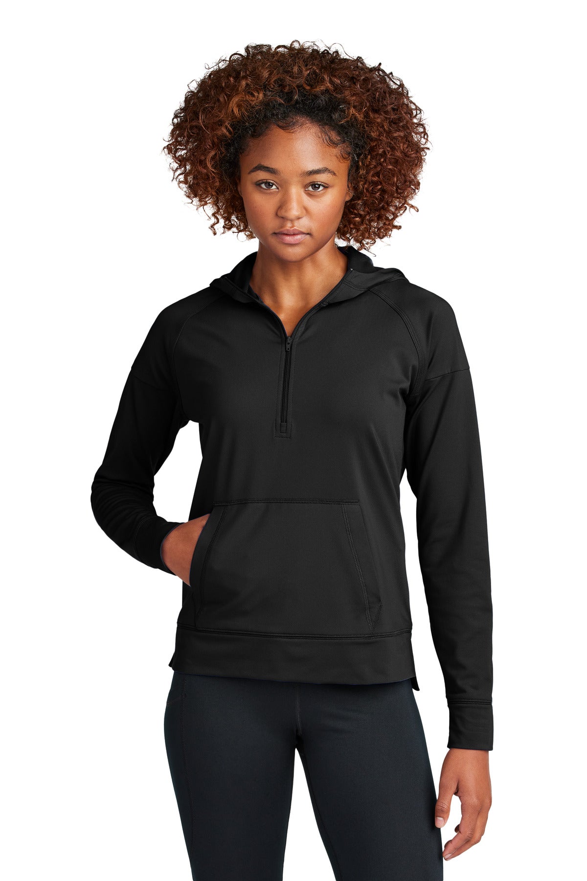 Sport-Tek® Ladies Sport-Wick® Stretch 1/2-Zip Hoodie LST856