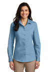 Port Authority® Ladies Long Sleeve Carefree Poplin Shirt. LW100