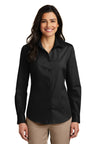 Port Authority® Ladies Long Sleeve Carefree Poplin Shirt. LW100