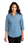 Port Authority® Ladies 3/4-Sleeve Carefree Poplin Shirt. LW102