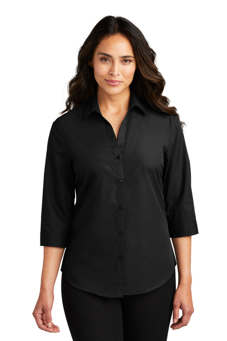 Port Authority® Ladies 3/4-Sleeve Carefree Poplin Shirt. LW102