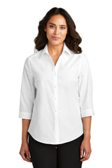 Port Authority® Ladies 3/4-Sleeve Carefree Poplin Shirt. LW102