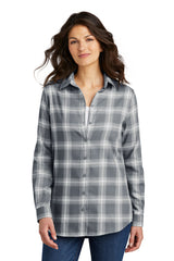 Port Authority® Ladies Plaid Flannel Tunic . LW668