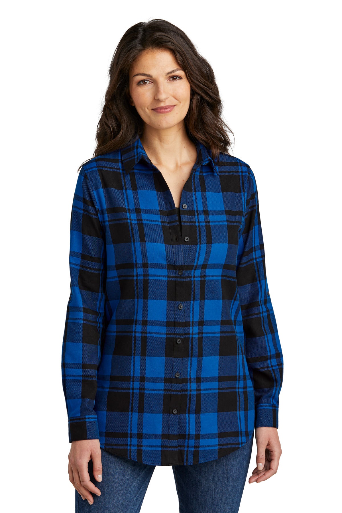 Port Authority® Ladies Plaid Flannel Tunic . LW668