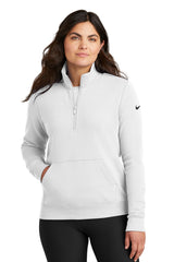 Nike Ladies Club Fleece Sleeve Swoosh 1/2-Zip NKDX6720