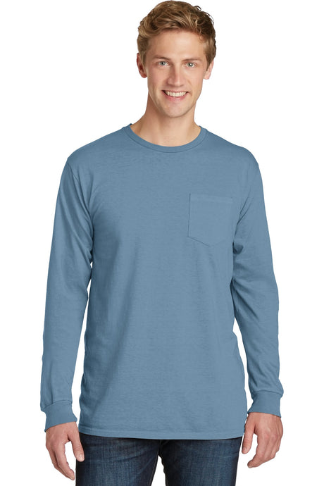 Port & Company® Beach Wash® Garment-Dyed Long Sleeve Pocket Tee  PC099LSP