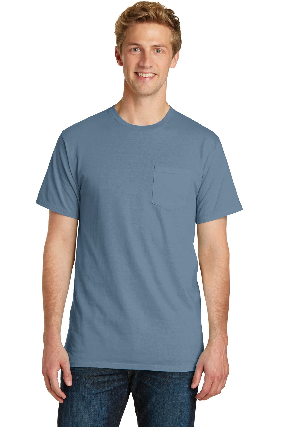 Port & Company® Beach Wash® Garment-Dyed Pocket Tee.  PC099P