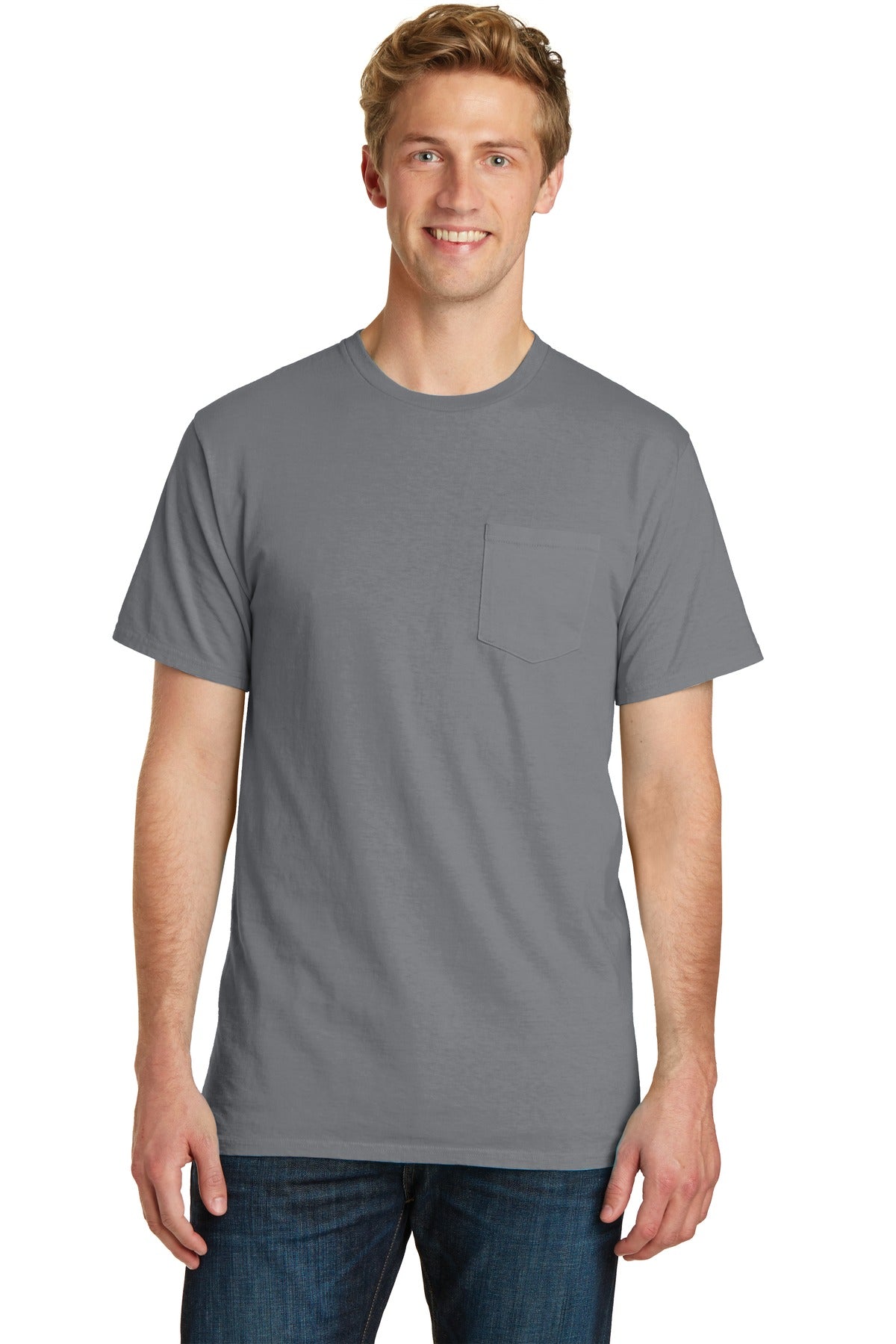 Port & Company® Beach Wash® Garment-Dyed Pocket Tee.  PC099P