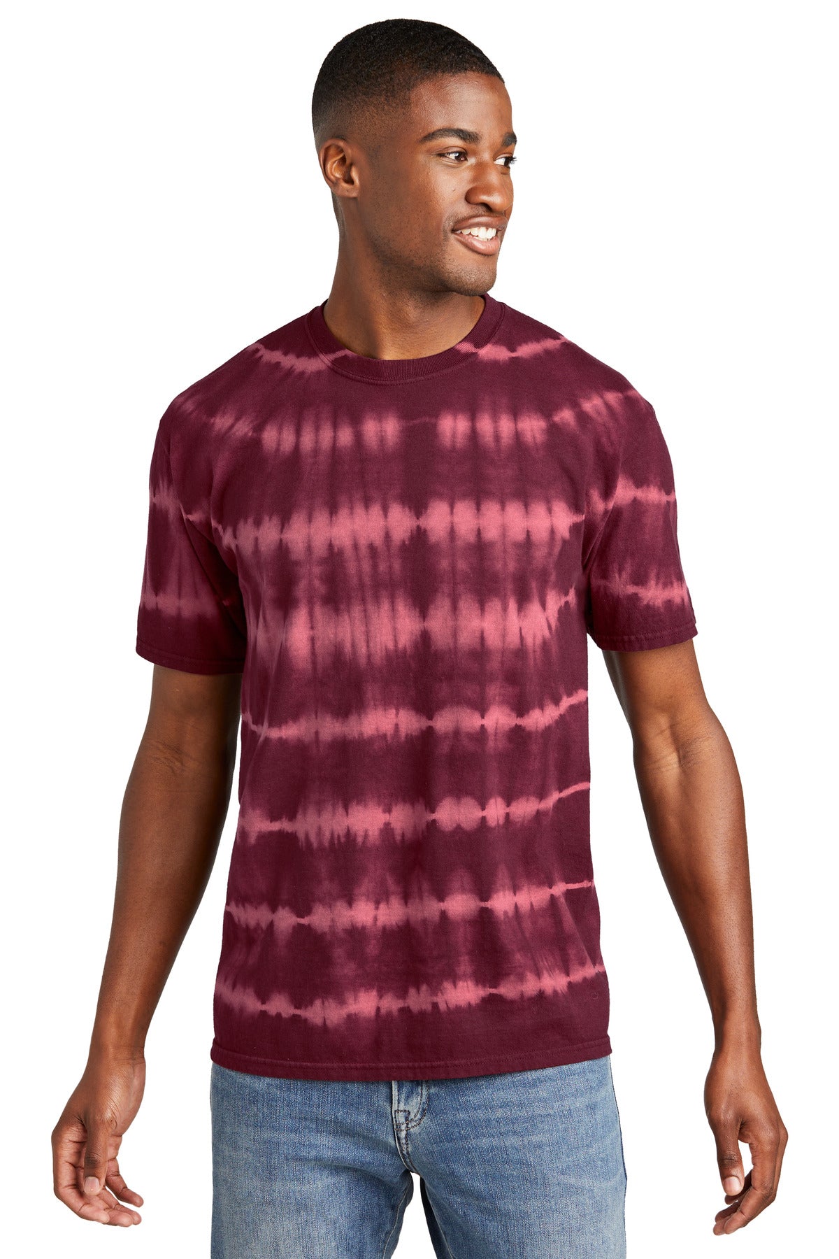 Port & Company® Allover Stripe Tie-Dye Tee PC142