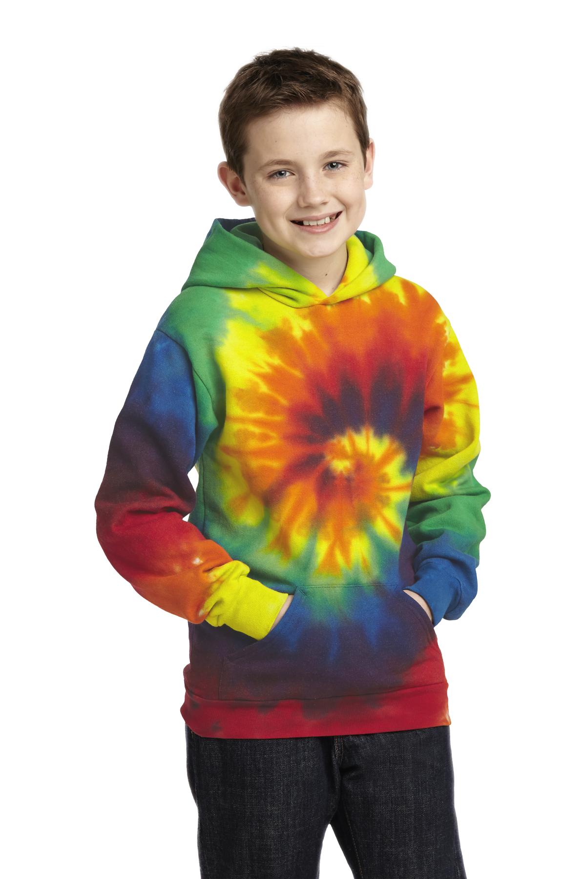 Port & Company® Youth Tie-Dye Pullover Hooded Sweatshirt. PC146Y