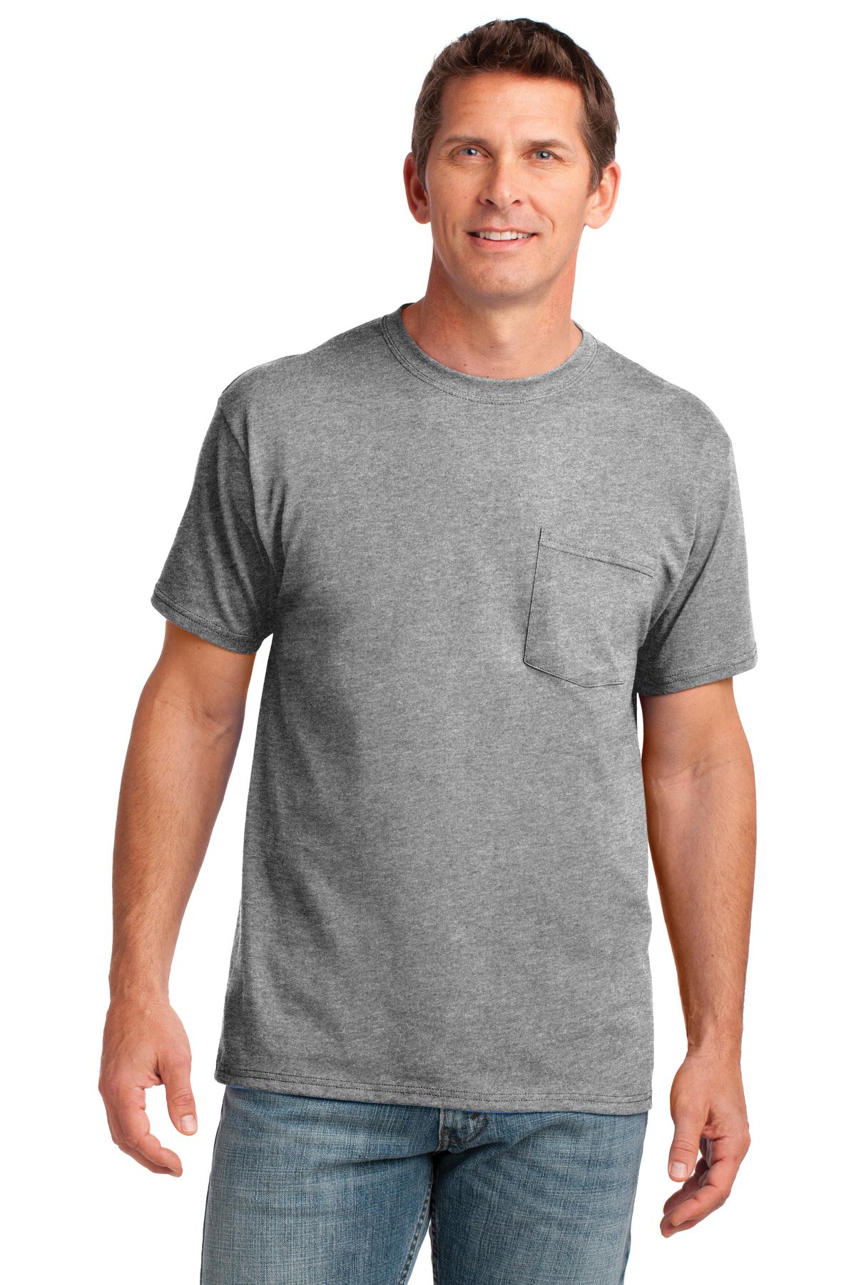 Port & Company® Core Cotton Pocket Tee. PC54P