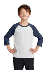 Port & Company® Youth Core Blend 3/4-Sleeve Raglan Tee. PC55YRS