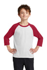 Port & Company® Youth Core Blend 3/4-Sleeve Raglan Tee. PC55YRS