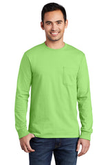 Port & Company® Tall Long Sleeve Essential Pocket Tee. PC61LSPT