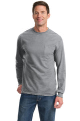 Port & Company® - Long Sleeve Essential Pocket Tee.  PC61LSP