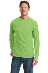 Port & Company® - Long Sleeve Essential Pocket Tee.  PC61LSP