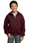 Port & Company® - Youth Core Fleece Full-Zip Hooded Sweatshirt.  PC90YZH