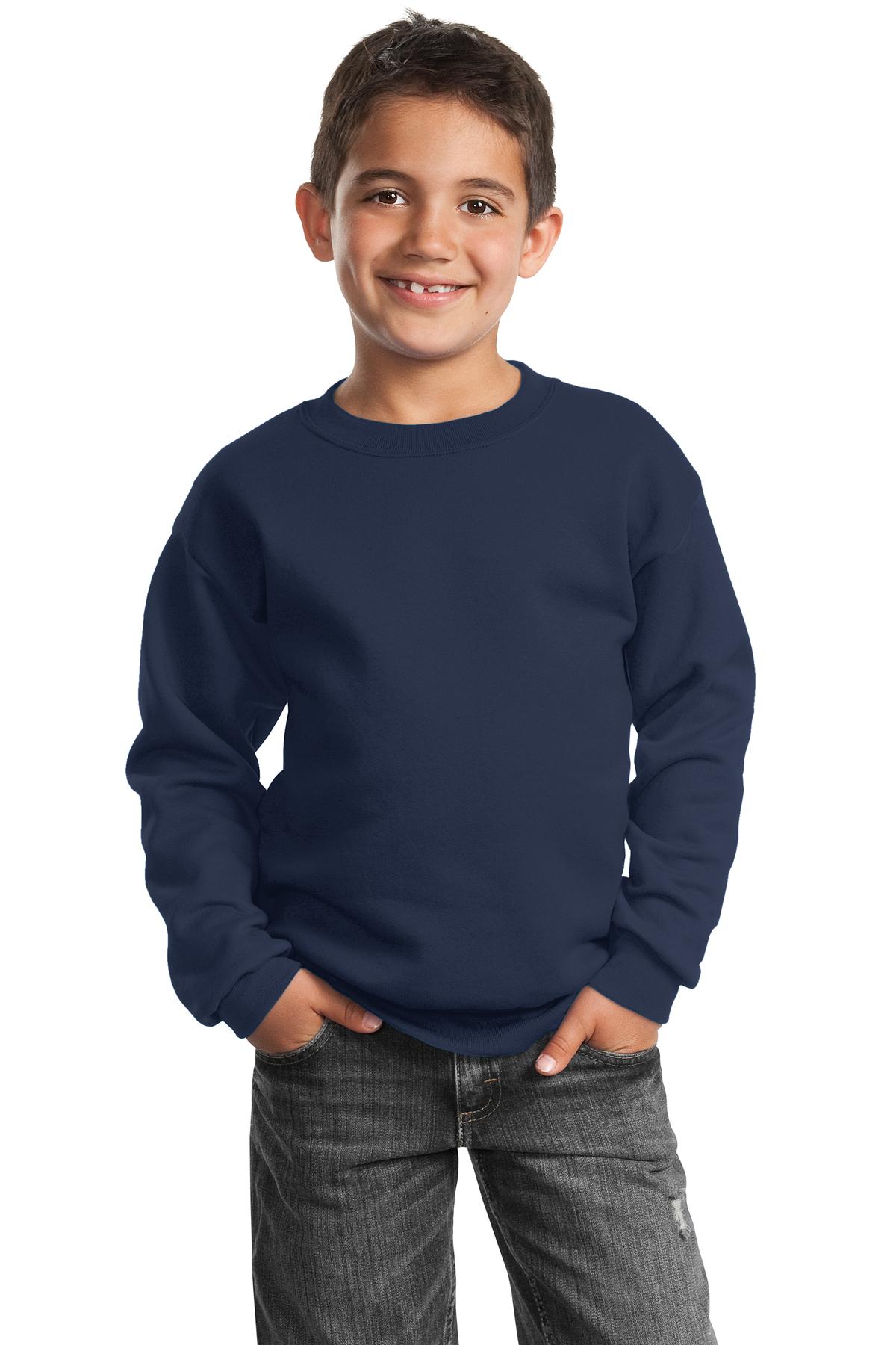 Port & Company® - Youth Core Fleece Crewneck Sweatshirt.  PC90Y