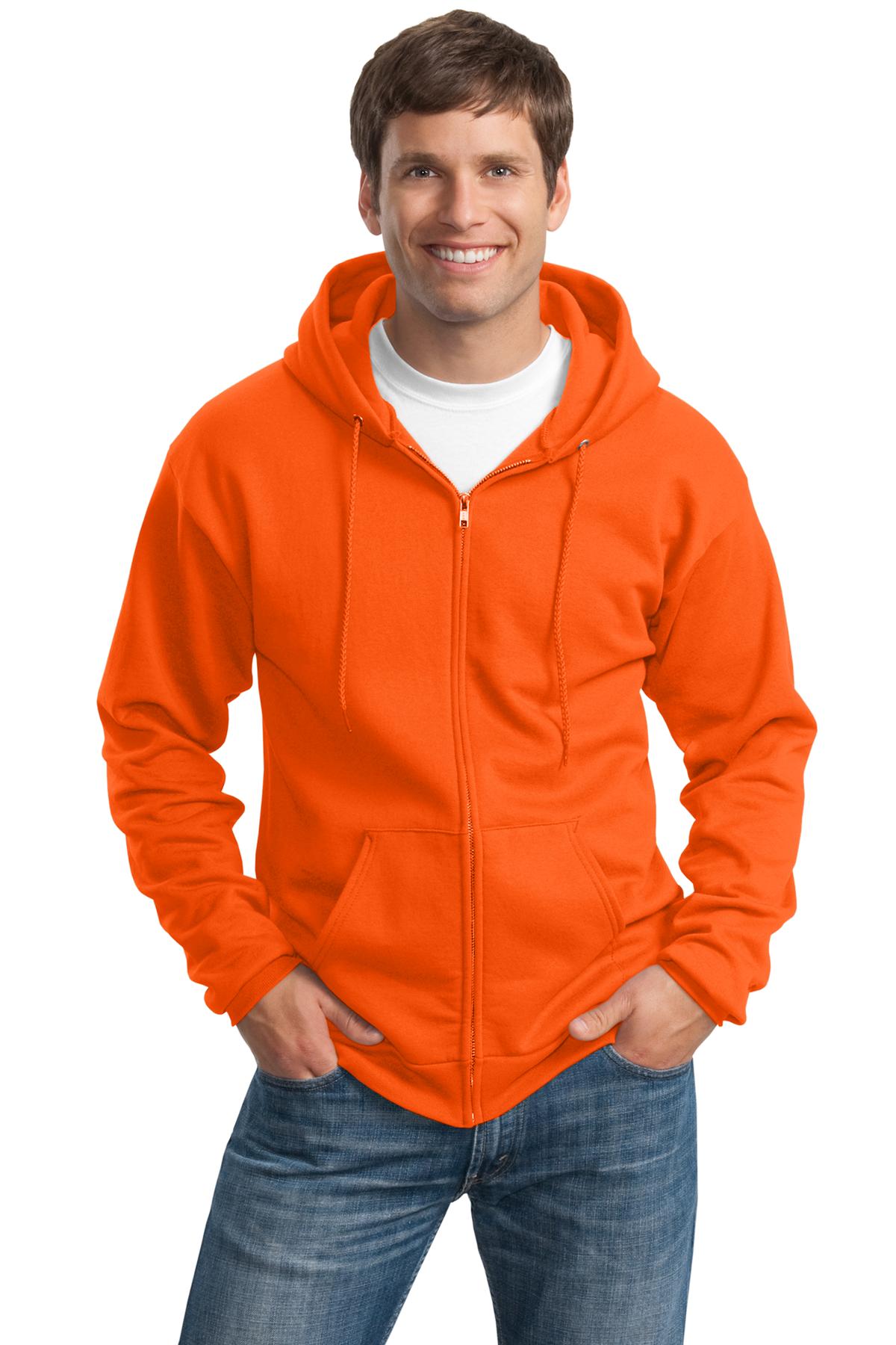 Port & Company® Tall Essential Fleece Full-Zip Hooded Sweatshirt. PC90ZHT