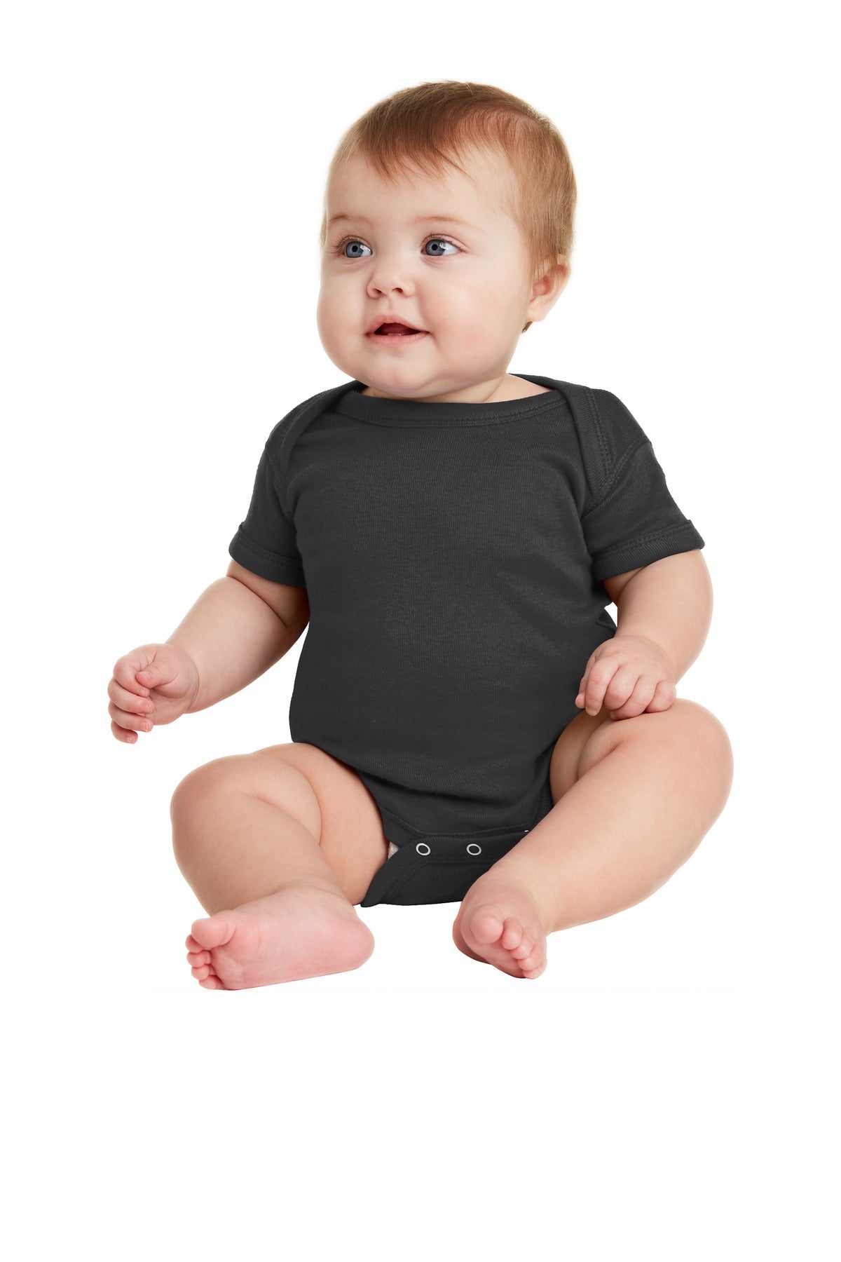 Rabbit Skins™ Infant Short Sleeve Baby Rib Bodysuit. RS4400