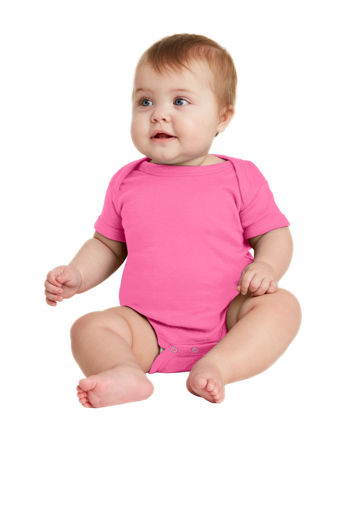 Rabbit Skins™ Infant Short Sleeve Baby Rib Bodysuit. RS4400