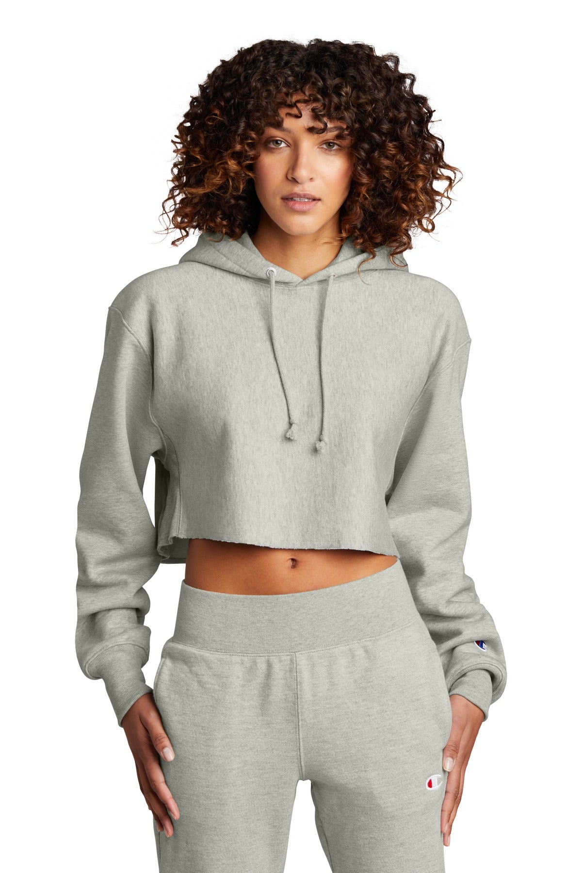 Champion ®  Women's Reverse Weave ®  Cropped Cut-Off Hooded Sweatshirt RW01W