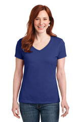 Hanes® Ladies Perfect-T Cotton V-Neck T-Shirt. S04V