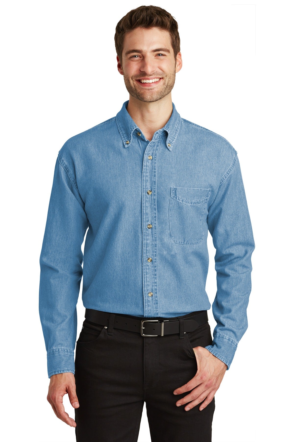 Port Authority® Long Sleeve Denim Shirt. S600