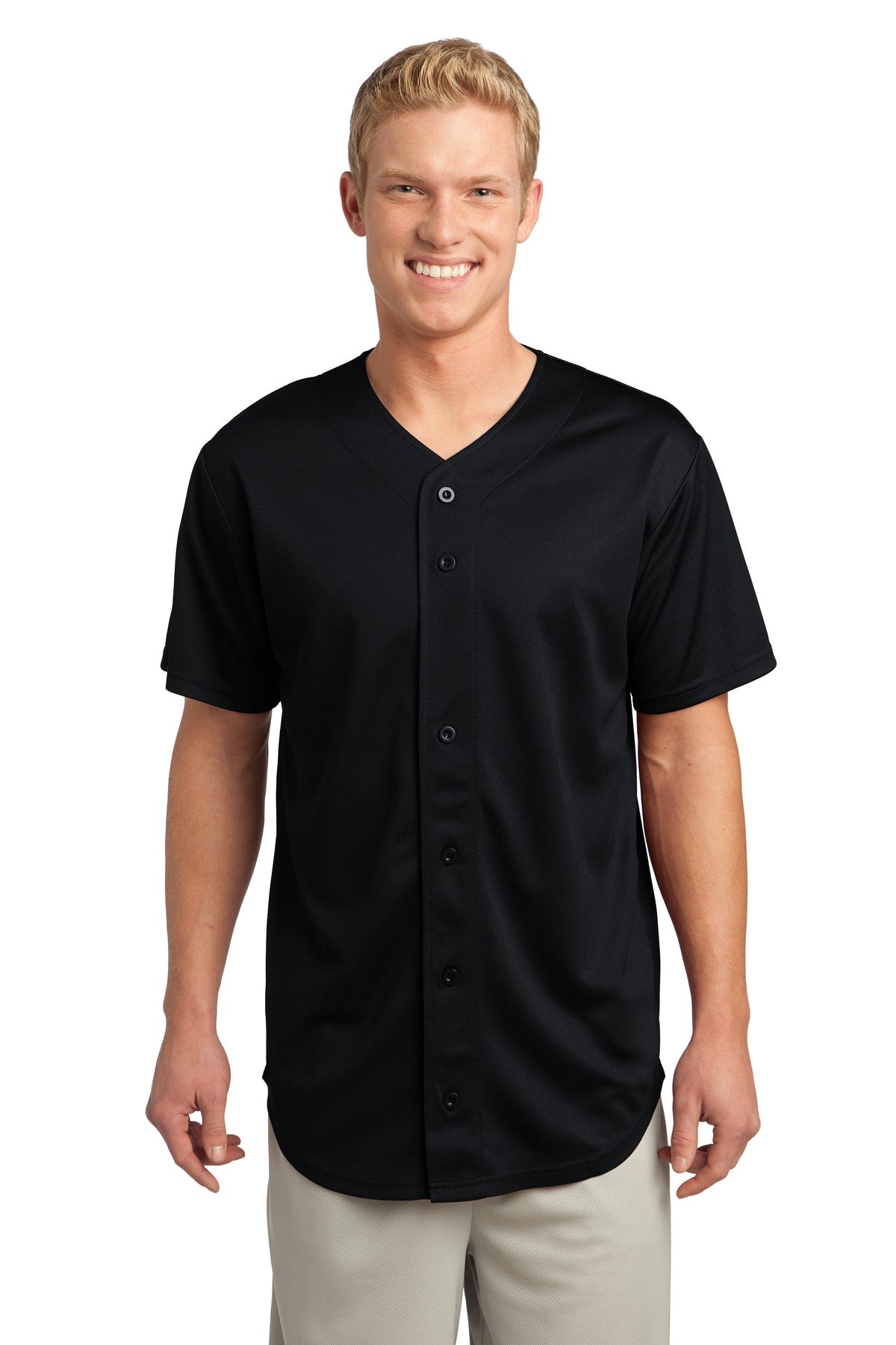 Sport-Tek® PosiCharge® Tough Mesh Full-Button Jersey. ST220