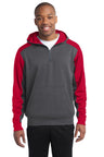Sport-Tek®  Tech Fleece Colorblock 1/4-Zip Hooded Sweatshirt. ST249