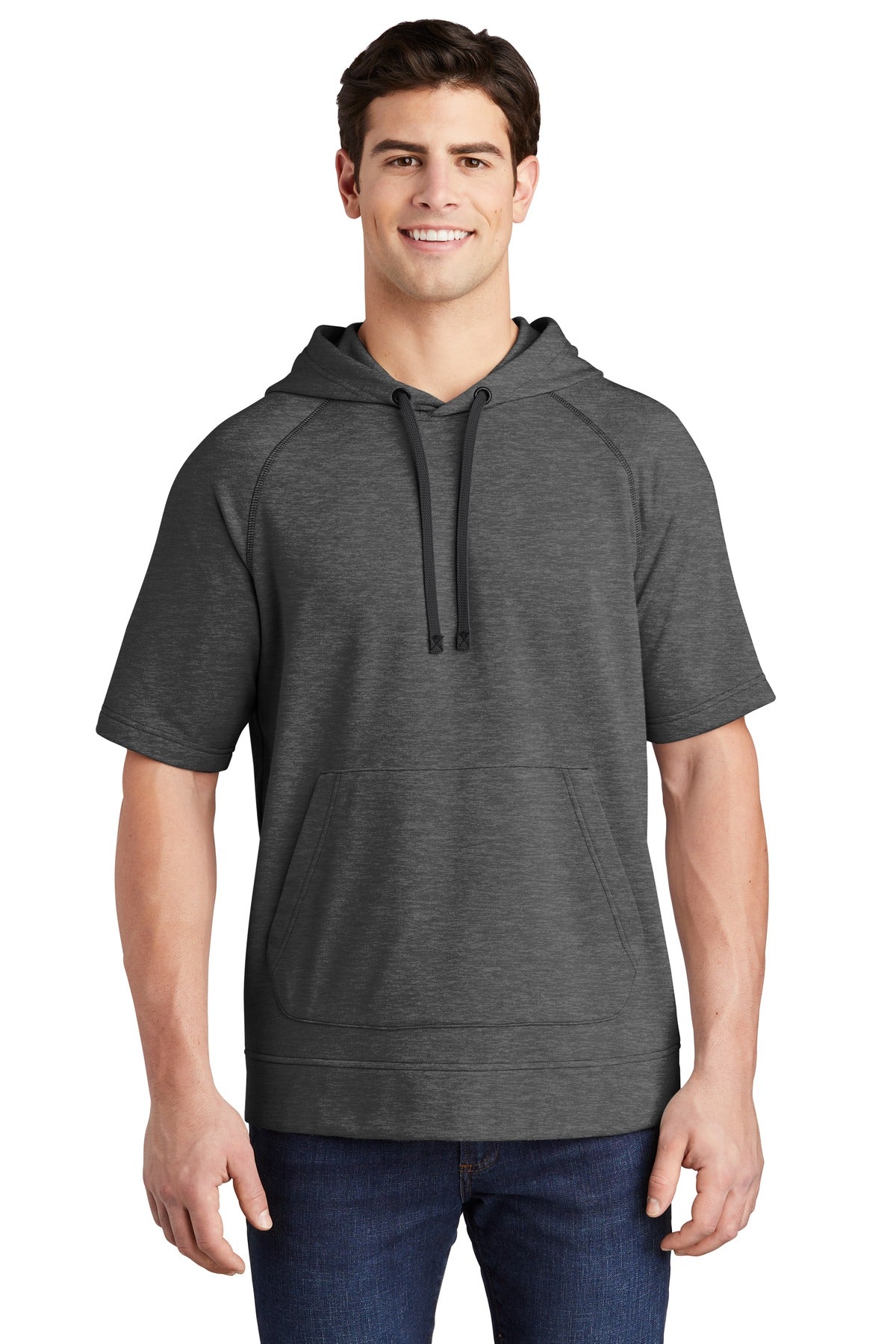 Sport-Tek ® PosiCharge ® Tri-Blend Wicking Fleece Short Sleeve Hooded Pullover ST297