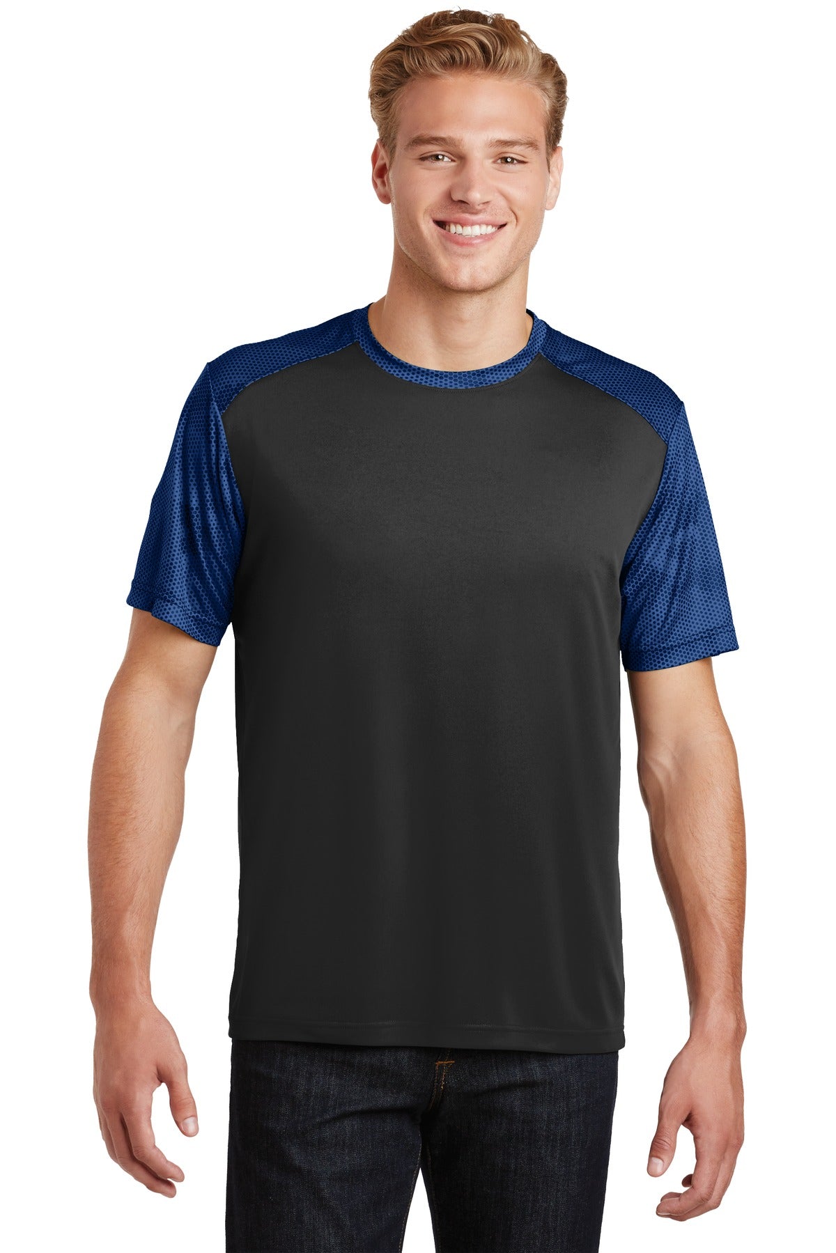 Sport-Tek® CamoHex Colorblock Tee. ST371