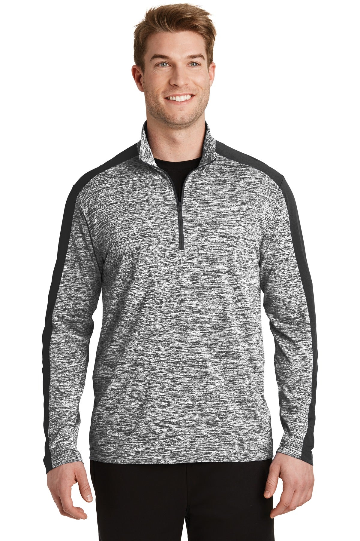 Sport-Tek® PosiCharge® Electric Heather Colorblock 1/4-Zip Pullover. ST397