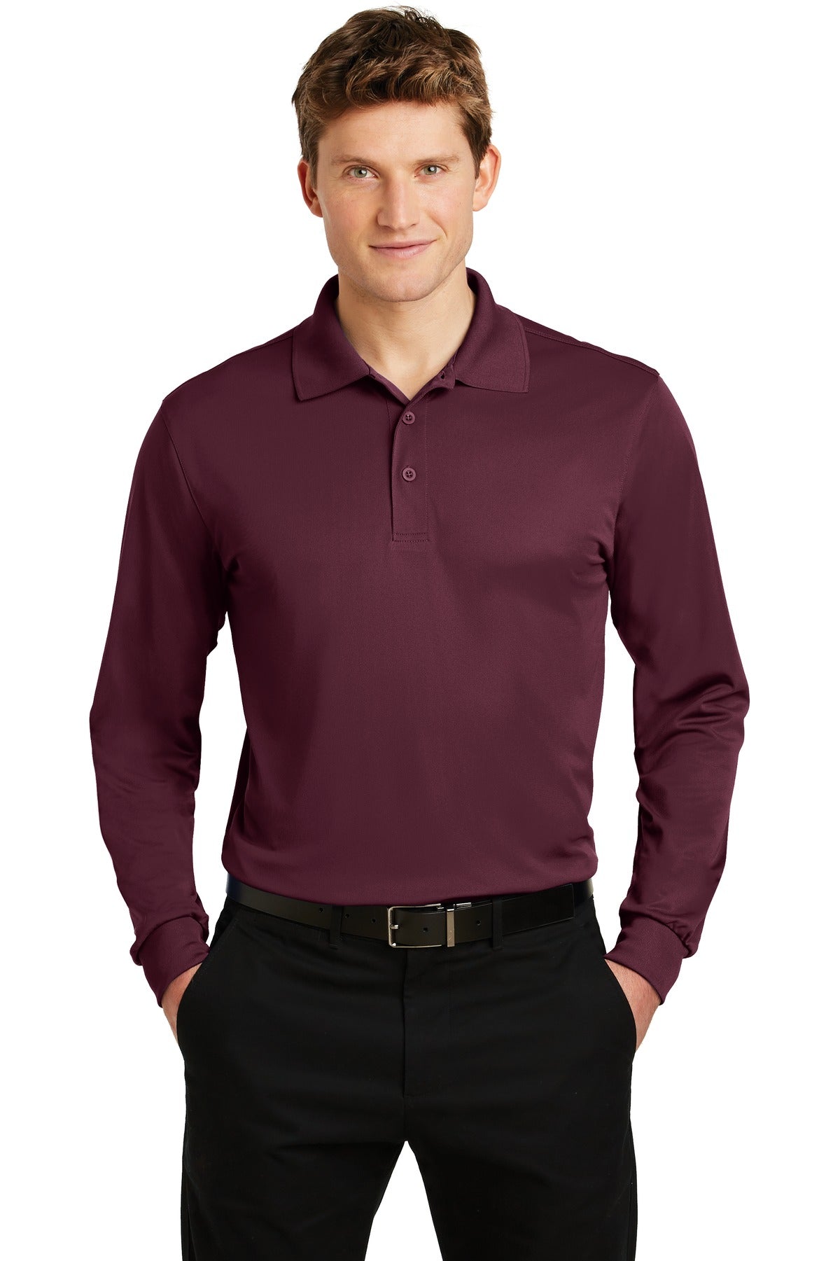 Sport-Tek® Long Sleeve Micropique Sport-Wick® Polo. ST657