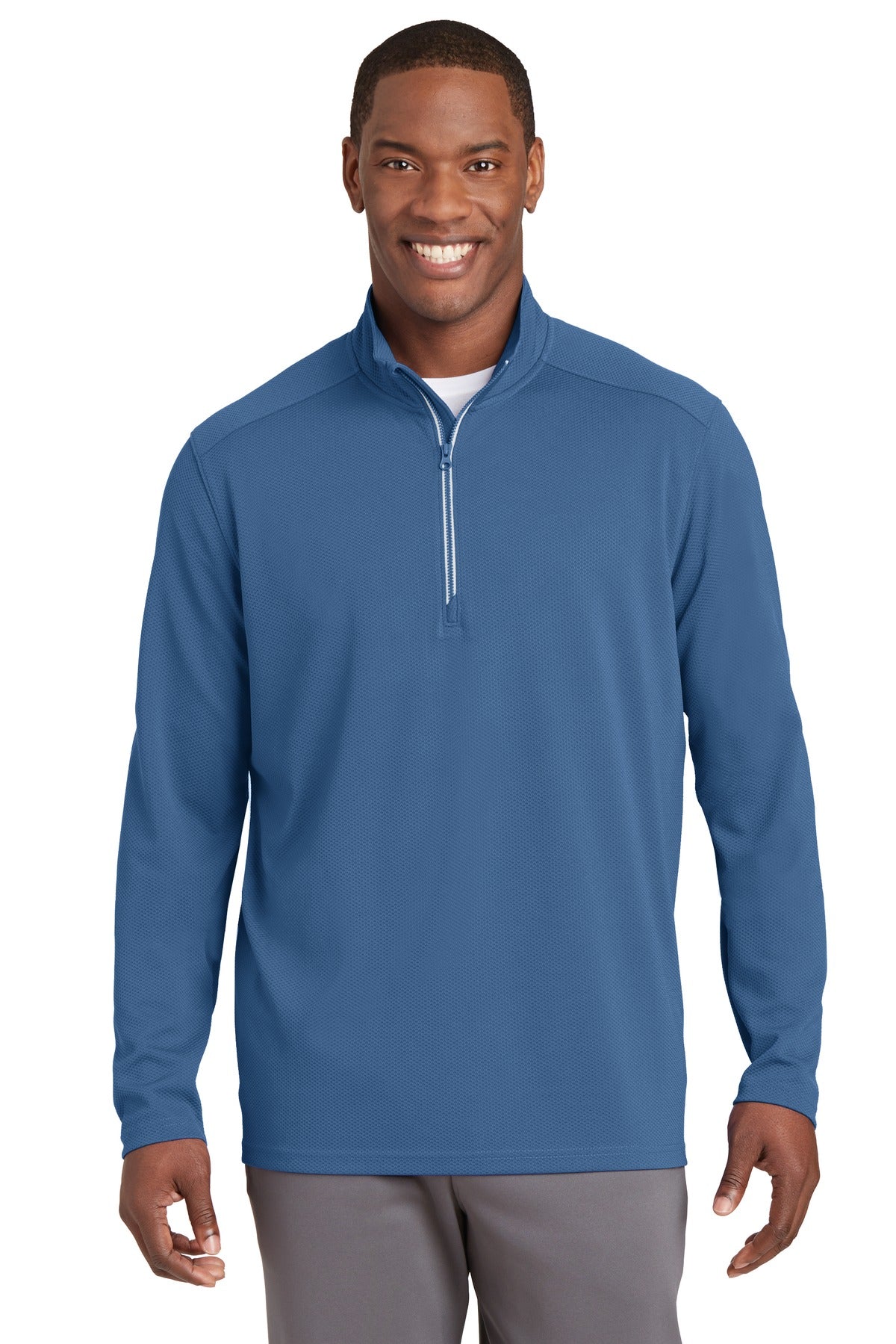 Sport-Tek® Sport-Wick® Textured 1/4-Zip Pullover.  ST860