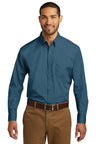 Port Authority® Long Sleeve Carefree Poplin Shirt. W100