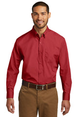 Port Authority® Long Sleeve Carefree Poplin Shirt. W100