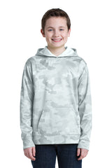 Sport-Tek® Youth Sport-Wick® CamoHex Fleece Hooded Pullover.  YST240