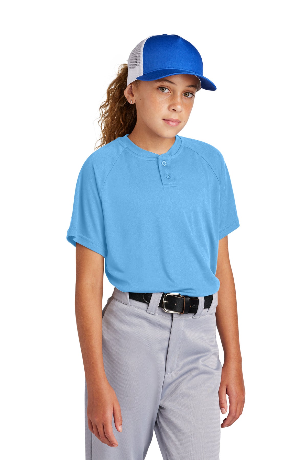 Sport-Tek® Youth PosiCharge® Competitor™ 2-Button Henley YST359