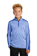 Sport-Tek ® Youth PosiCharge ® Electric Heather Colorblock 1/4-Zip Pullover. YST397