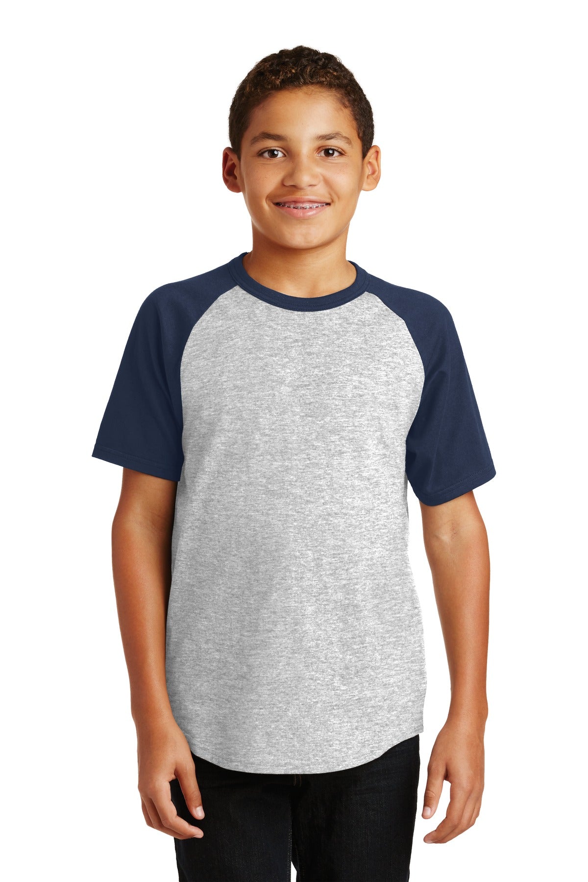 Sport-Tek® Youth Short Sleeve Colorblock Raglan Jersey. YT201